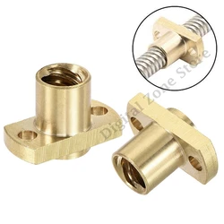 2Pcs Ender 3 Brass T8 Nut Trapezoidal Screw, 2mm/4mm/8mm Lead Pitch 2mm Screw Nut for CR-10, Z Axis 3D Printer Parts