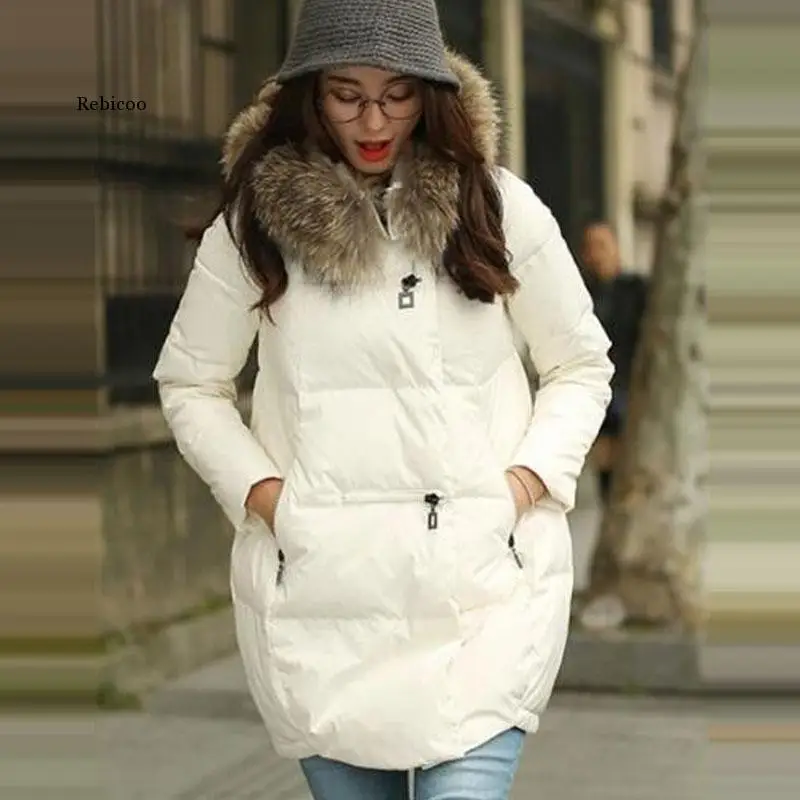 Coat Jacket Hooded Winter Jacket Women Parkas New Women\'s Loose Jacket Fur Collar Outerwear Female  5Xl