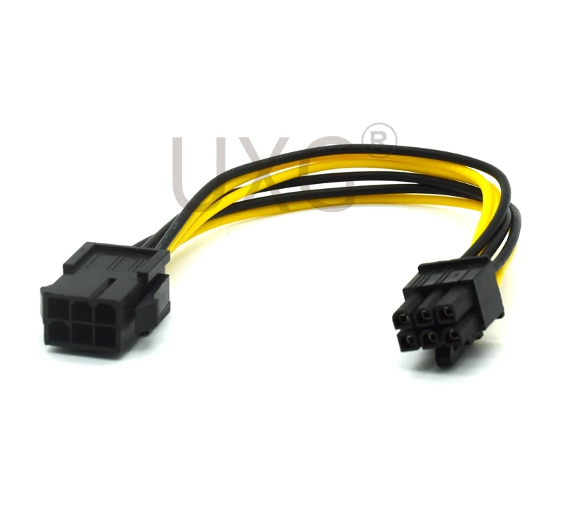 6-Pin Mini PCI-E Male to PCI-E Express Female Power Extension Cable Adapter Cord Wire 6pins 20cm