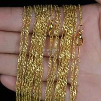 Wholesale Lots 10pcs/lot 2mm Gold Color Water Wave Chain Necklaces 16\
