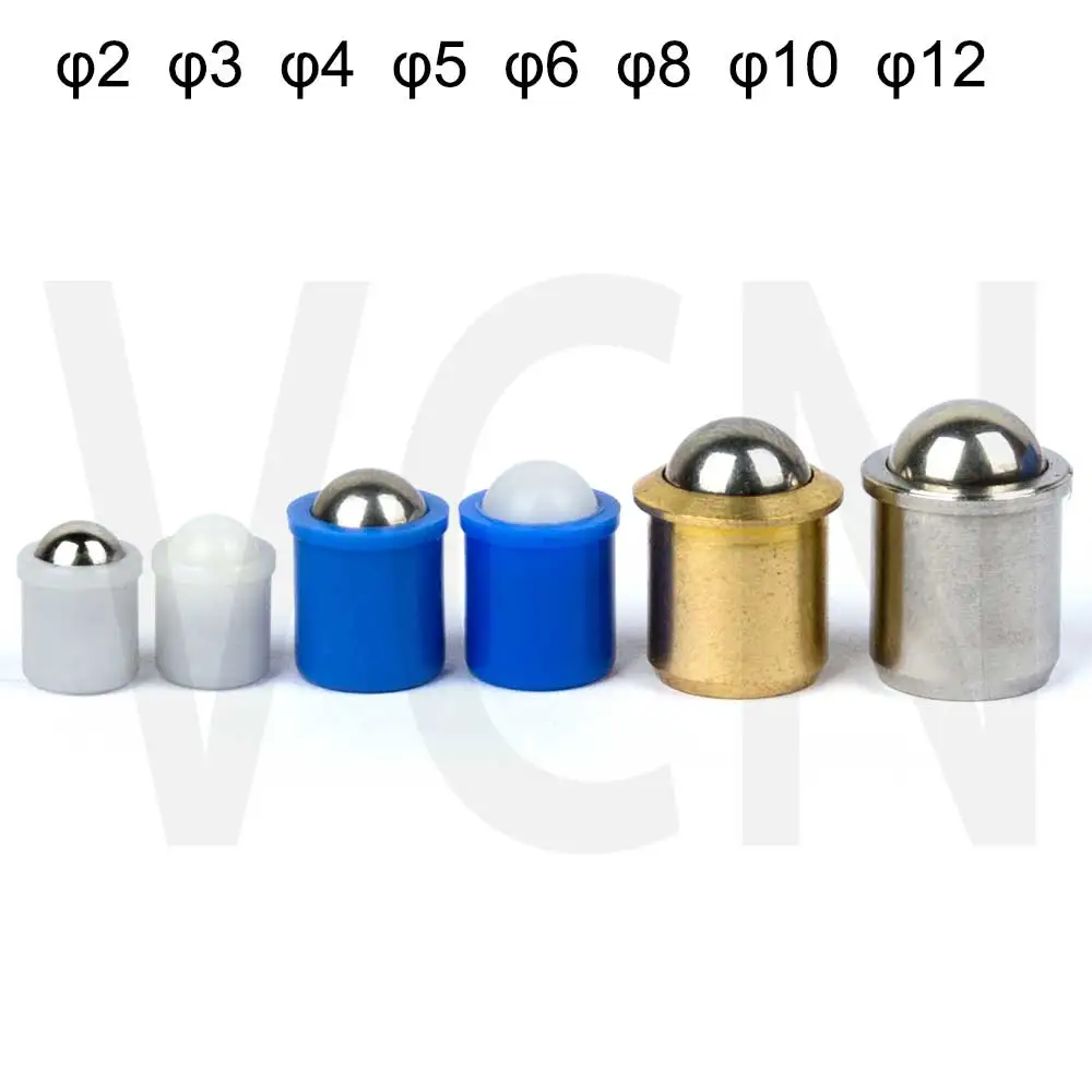 VCN410 ball plunger  Spring Plungers smooth model with collar and ball stainless steel brass plastic POM all in stock