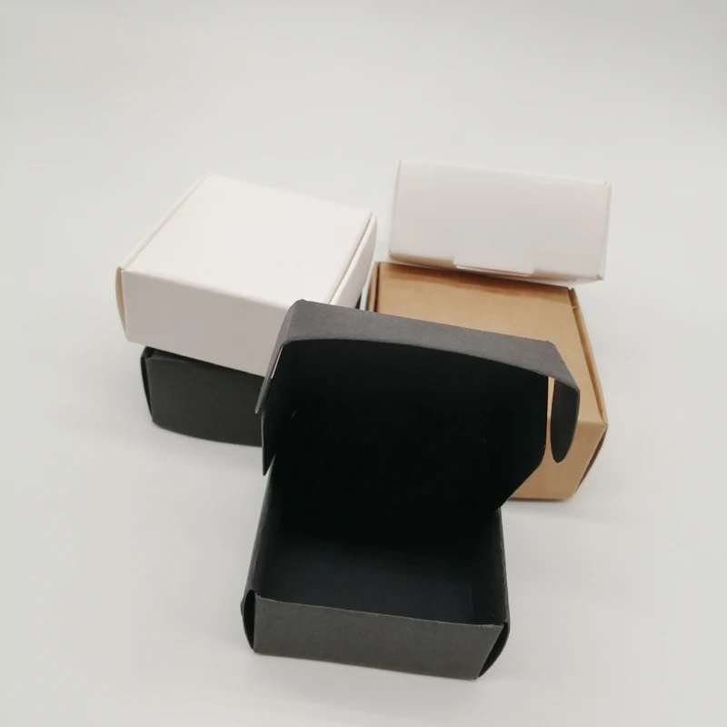 50pcs White/Black/kraft Paper Gift Box Kraft Paper Box for Gifts Birthday Party Wedding Candy Box Storage Packing Box Wholesale