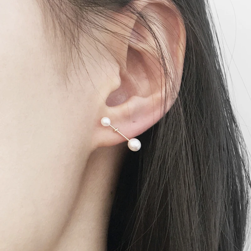 Gold Filled/925 Silver Natural Pearl Earrings Handmad Pearl Jewelry  Oorbellen Minimalist Brincos Boho Piercing Women Earrings