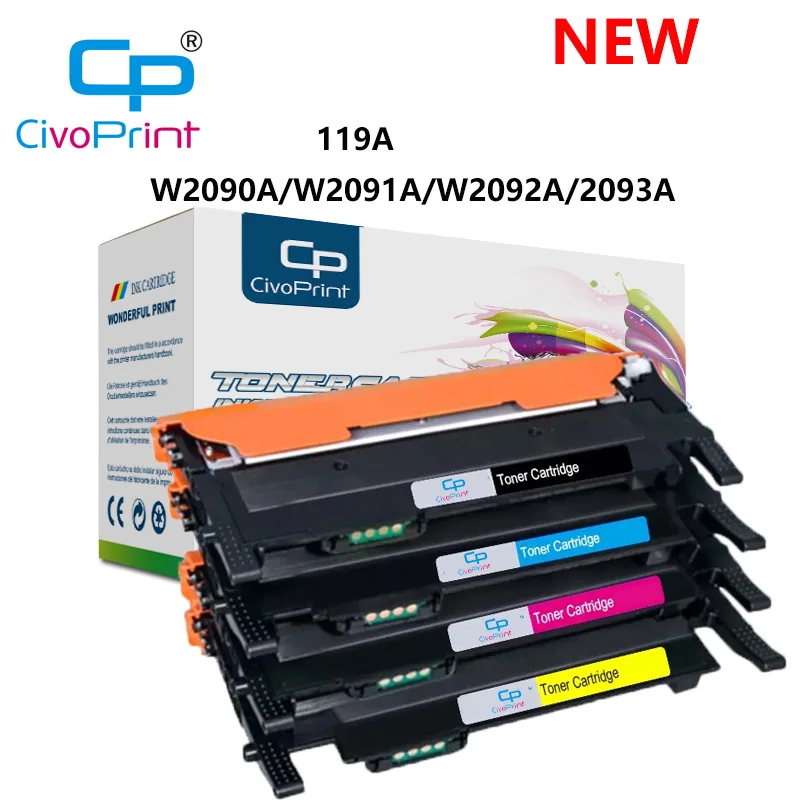 Civoprint 4 PC Compatible 4 colors Toner Cartridge 119A W2090A W2091A For HP Laser MFP 179fnw 178nw Laser 150a 150w