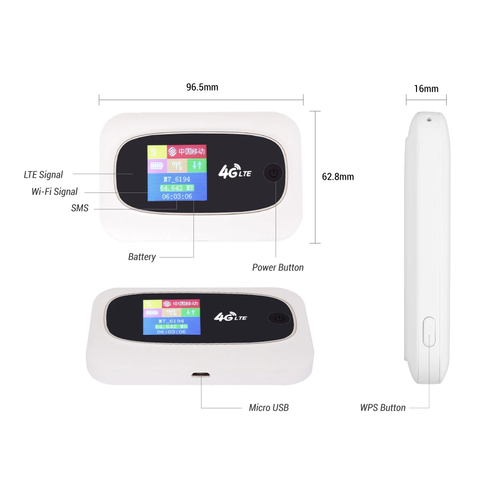 KuWFI Mobile 4G Wifi Router Mobile WiFi Hotspot Travel Router Partner4G  Wireless SIM Routers with SD and SIM Card Solt