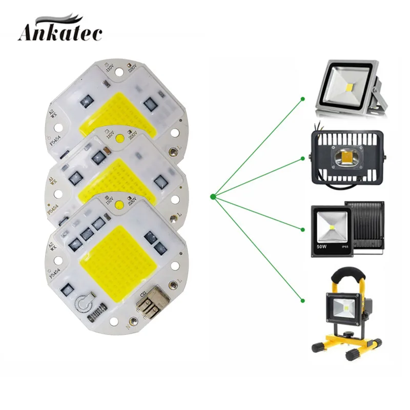 رقاقة LED COB بدون لحام ، تيار متردد 220 فولت ، 20 واط ، 30 واط ، 50 واط ، طيف كامل ، نمو النبات ، أبيض بارد ، أبيض دافئ ، الصمام الثنائي الباعث للضوء