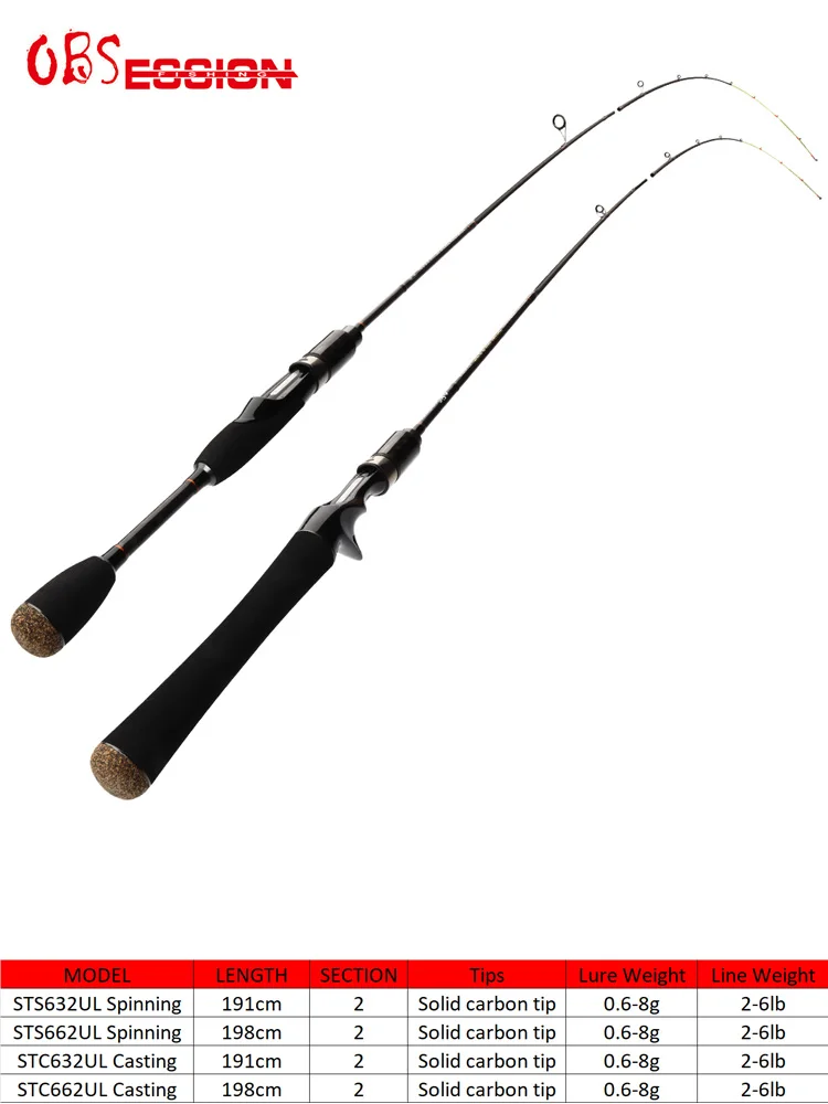 OBSESSION STC Trout Rod Fishing UL Action Sensation Spinning Casting Rod 6'3/6'6 Fishing Baitcasting Rod