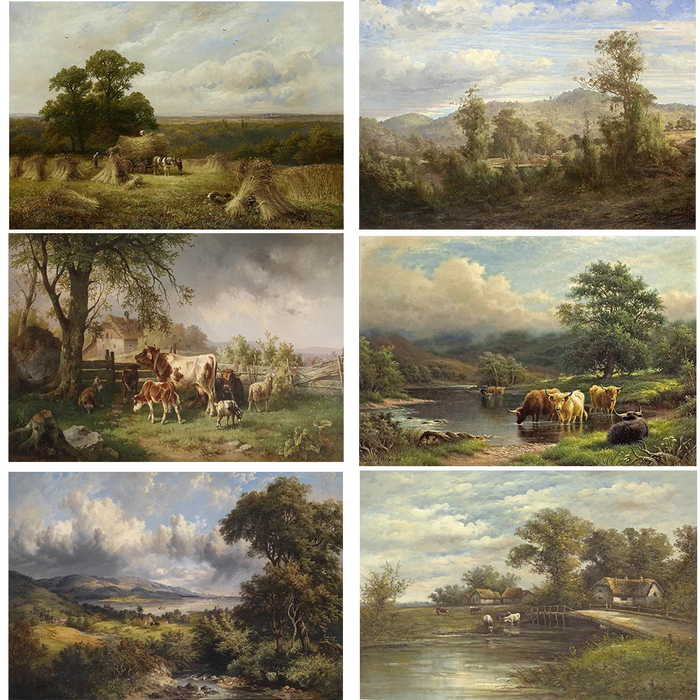 

Mocsicka Rural Natural Scenery Photography Background Oil Painting Vintage Adult Portrait Photo Backdrops Studio Photocall Props