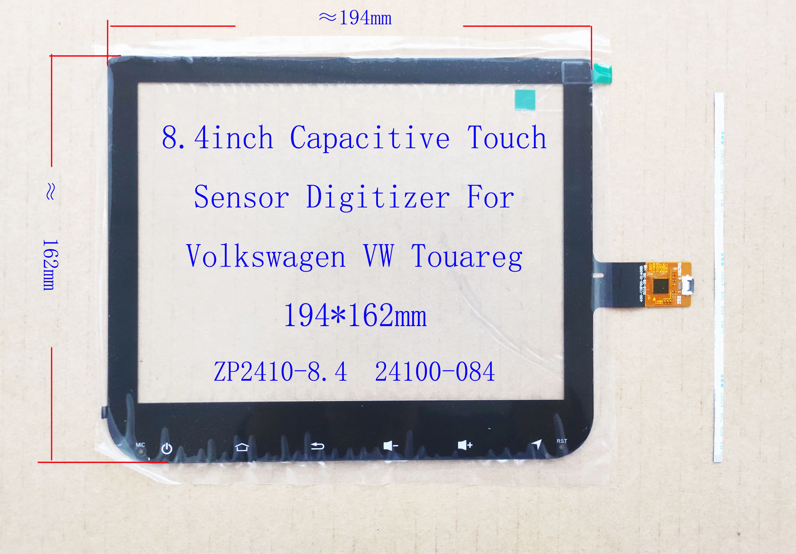 8.4 Inch Capacitive Touch Screen Digitizer Sensor For Touareg ZP2410-8.4 194*162mm Radio 6Pin GT911