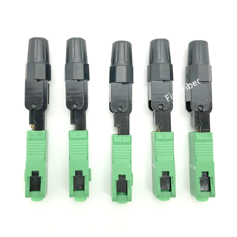 SC APC Fast Connector Embedded SC adapter 100pcs FTTH SC APC Connector support 0.9mm 2.0mm 3.0mm FTTH Flat Cable Fast/Quick