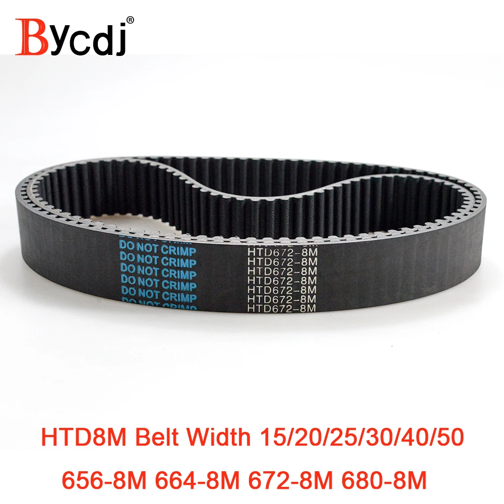 HTD 8M synchronous belt C=656/664/672/680 width 15/20/25/30/40/50mm Teeth 82 83 84 85 HTD8M Timing Belt 656-8M 672-8M