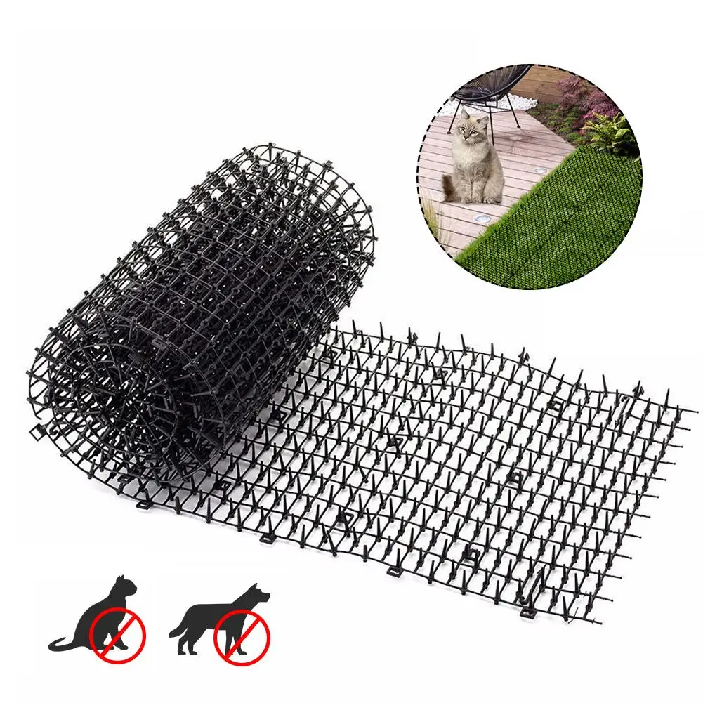 Ogrodnictwo Cat Scat Mat Repellent Prickle Spikes Mat Anti Cat Dog Deterrent Keep Cat Away Dig Stop Plastic Prickle Strip Pet Net