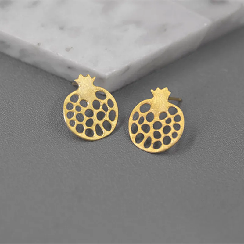 S.EAST SUN 925 sterling silver handmade exquisite hollow pomegranate earrings are suitable for women's fashion jewelry party