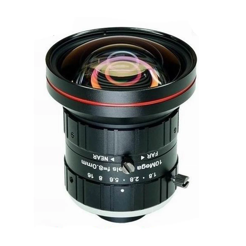 Obiektyw przemysłowy HD 8mm 10 megapixel C mocowanie ręczne przysłona przysłony przysłony F1.8 do F16 1 "do kamery IP nadzoru bezpieczeństwa — zdjęcie 2