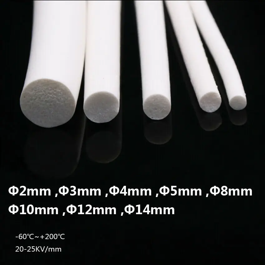 Sponge Cord Foam Rubber Strip Dia 2/3/4/5/8/10/12/14-25mm Round Solid Foamed Silicone Rubber Seal Strip