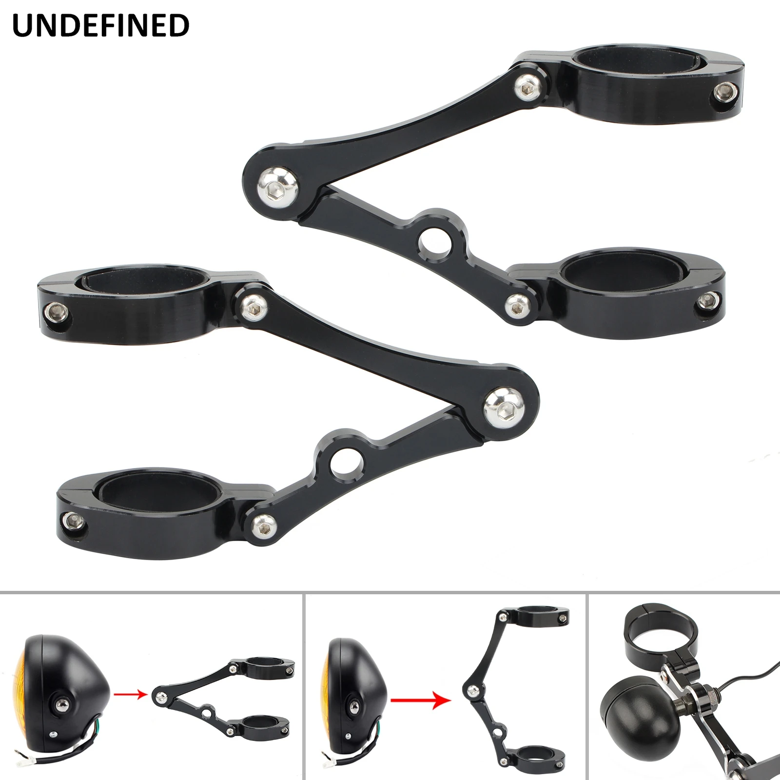 Motorcycle Headlight Bracket 41mm 45mm 54mm Fork Mount 58cm Tube Clamp 37mm 49mm Support Holder For Harley Honda Bike Universal
