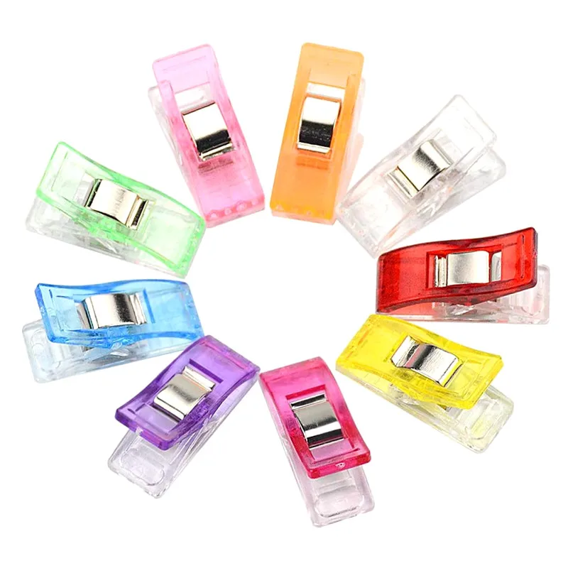 10/20/50PCS Sewing Clips Plastic Clamps Quilting Crafting Crocheting Knitting Safety Clips Random Colors Binding Clips Paper