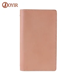 JOYIR New Notebook Pocketbook for Busniess Work Office Genuine Leather Women Men Card Holder Long Wallet Passport Holder