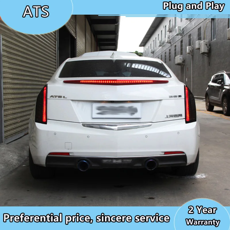 Estilo do carro para cadillac ats lanternas traseiras 2014-2017 para cadillac ats lâmpada traseira + sinal de volta + freio + reverso