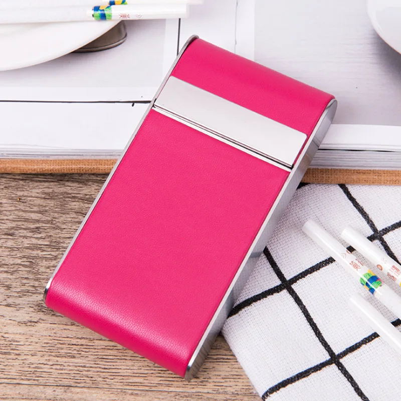 20 Slim Cigarettes PU Leather Cigarette Case Vintage Classic Magnetic Button Women Cigarette Boxes Men\'s cigarette holder