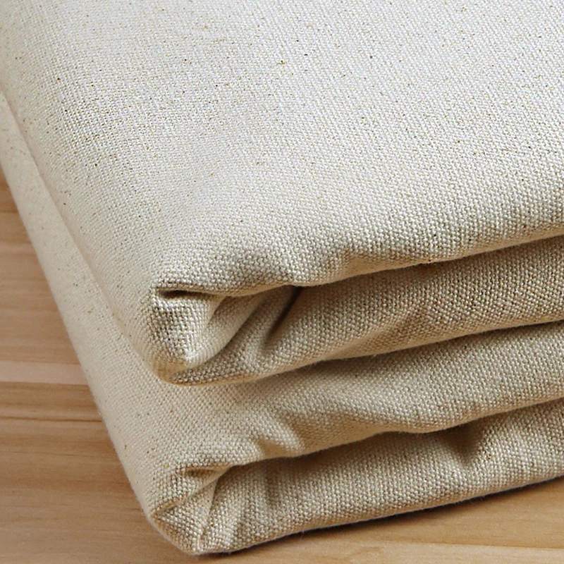 Thick White Canvas Fabric Pure Cotton Linen Fabric Canvas Bag Coarse Cloth Old Coarse Cloth Old Canvas Sewing Material