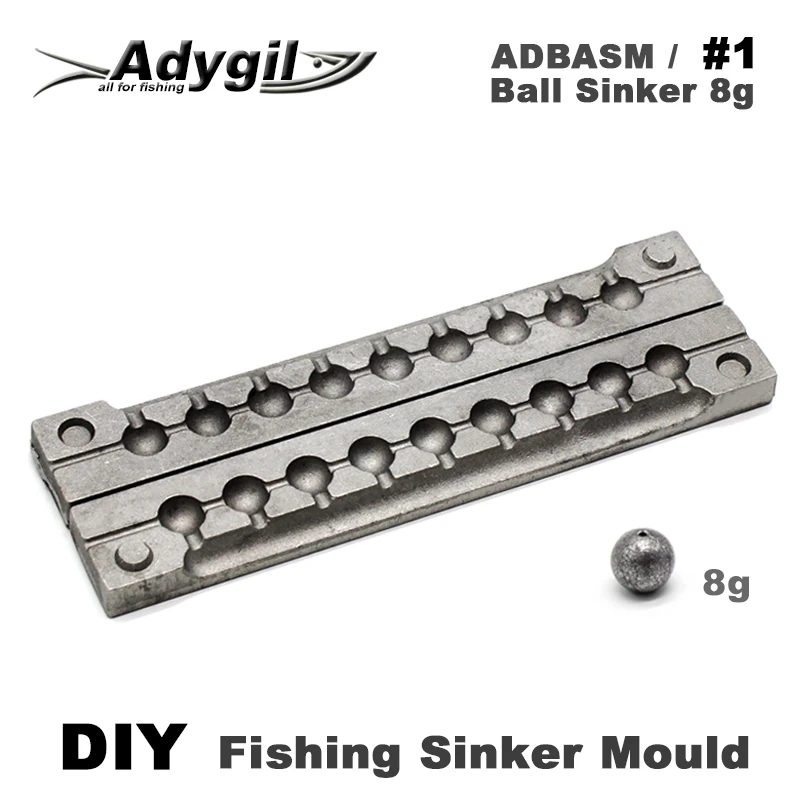 Adygil DIY Fishing Ball Sinker Mould ADBASM/#1 Ball Sinker 8g 9 Cavities