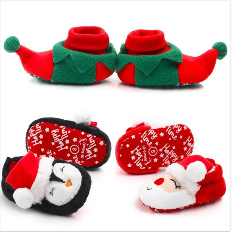 Lovely Cartoon Baby Shoes Infants Autumn Winter First Walkers Toddler Fleece Warm Shoes Booties For Christmas Gift