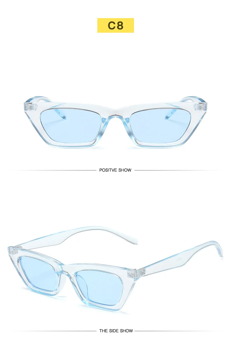 Nette Sexy Retro Cat Eye Sonnenbrille Frauen Marke Designer Kleine Rechteck Weibliche Sonnenbrille Klassische Vintage Oculos De Sol UV400 – Detail 16