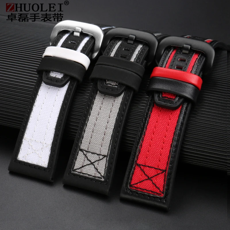 For seven on Friday Watch Strap Series P3C/04 09 Mechanical Watch Canvas Strap Leather 28mmWaterproof Wrist band Bracelet Belt