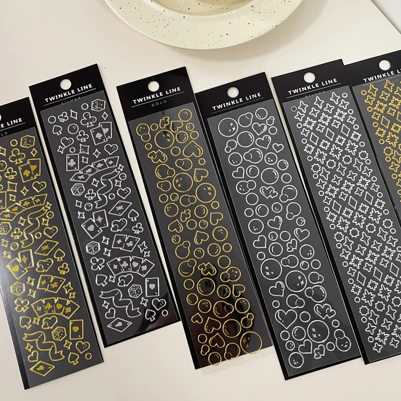 1Pcs Transparent Bronzing Silver Bubble Stars Decorative Sticker PVC Laser Stickers Scrapbooking Stick Label DIY Stationery