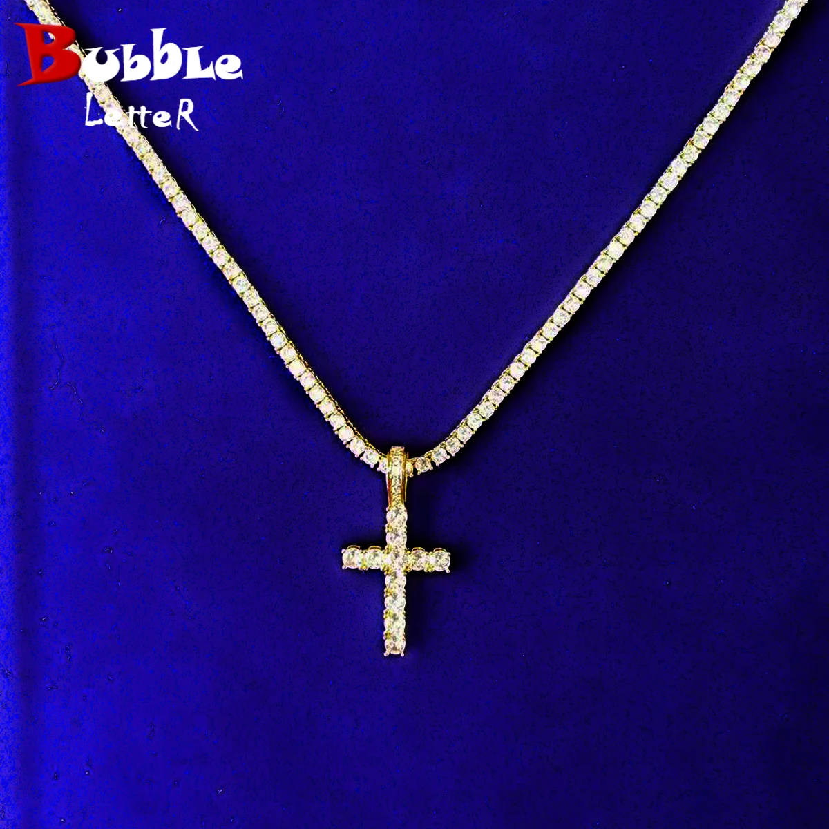 Cross Pendant  3mm Tennis Necklace Set Men's Hip Hop Jewelry for Women AAAA Zircon