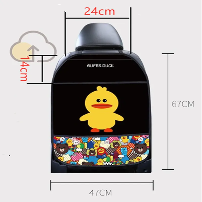 1 pz seggiolino auto protezione della copertura posteriore per bambini Cartoon Car Anti Kick Mat con borsa impermeabile seggiolino auto protezione della schiena Anti Kick Pad