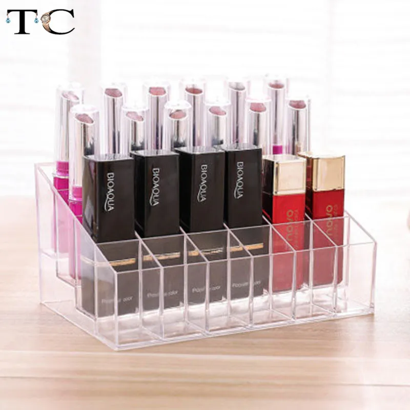 

24 Grid Acrylic Makeup Organizer Storage Box Cosmetic Box Lipstick Jewelry Box Case Holder Display Stand Make Up Organizer