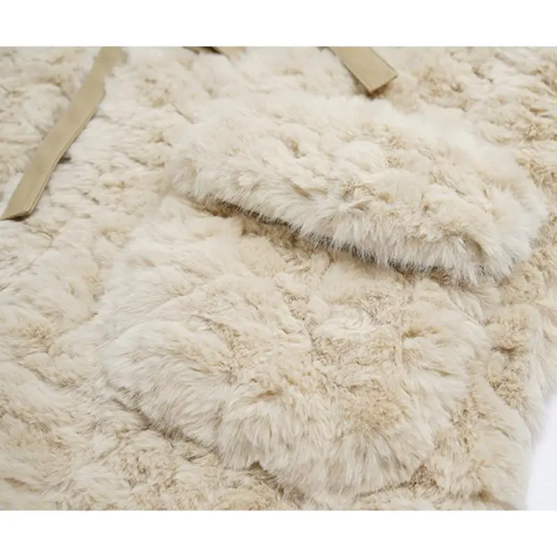 2022 Winter Thicken Warm Fur Jacket Women Casual Fashion Imitation Rabbit Fur Lamb Faux Fur Coat Fluffy Loose Outerwear Female