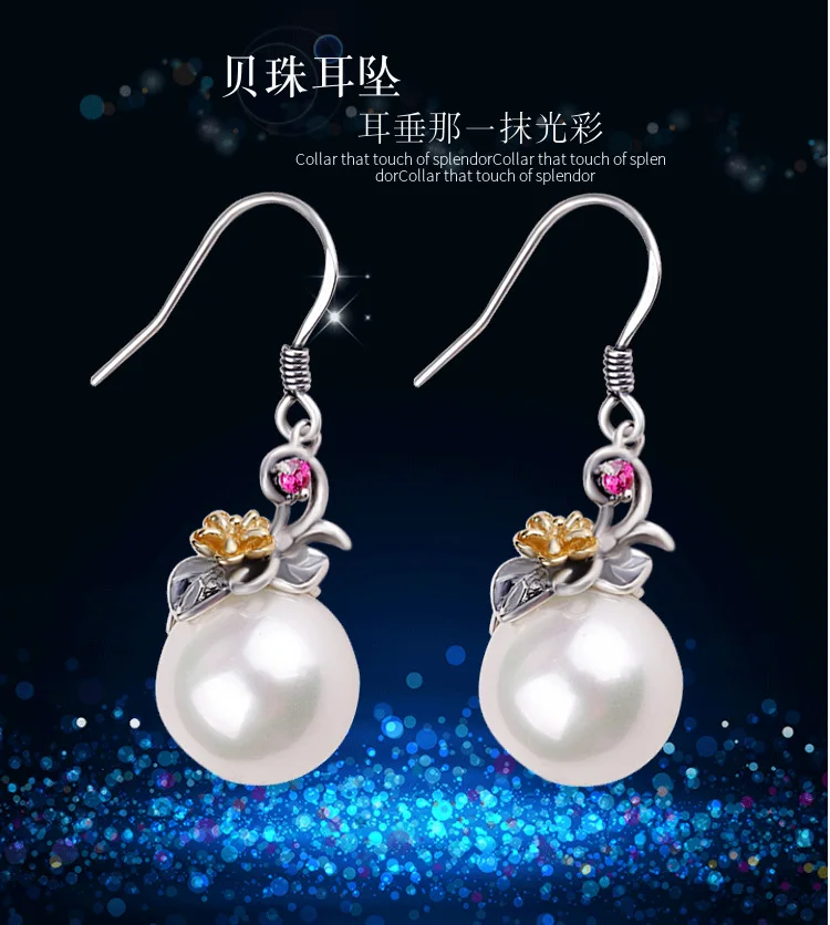 

Manufacturers direct Thai silver handmade earrings S925 sterling silver jewelry women's flower beaded earrings