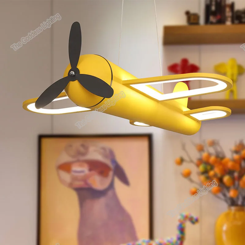 

Air Plane LED Chandelier Decor Home Kids Baby Boy Child Room Children's Bedroom Decorative Hanging Indoor Pendant Lights Fixture