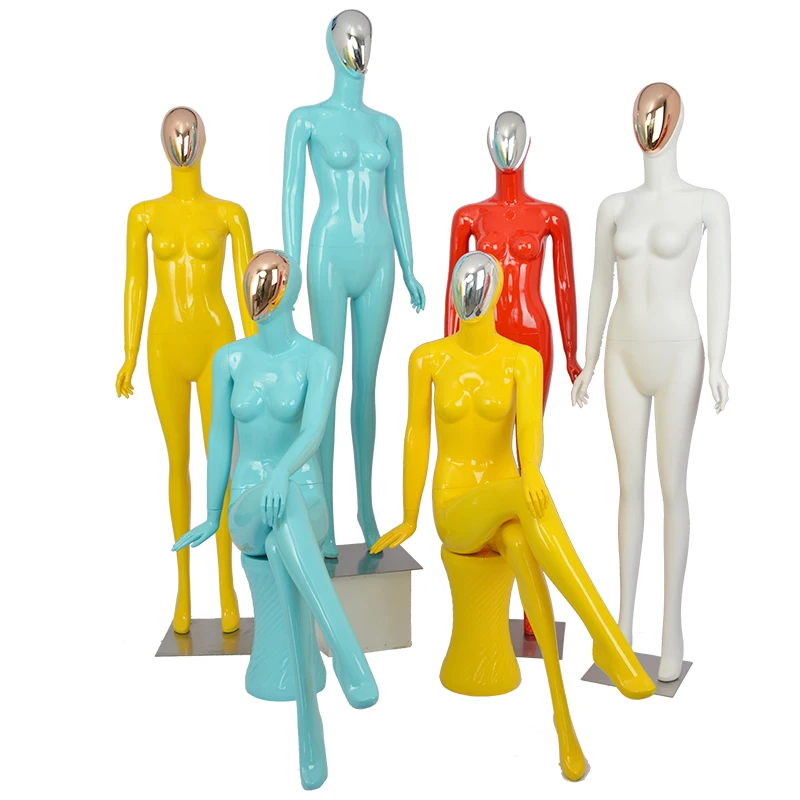 Model Female Whole Body Gold And Silver Plating Face Female Body Mannequin Colorful Best Quality