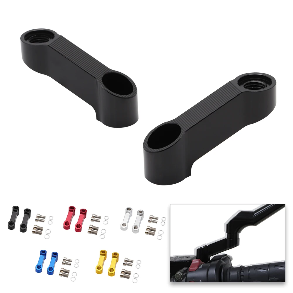 Motorcycle M8 M10 Rearview Mirrors Extension Mount Bracket Support Holder Adapter Dual Sport bike Chopper Cafe Racer Bobber