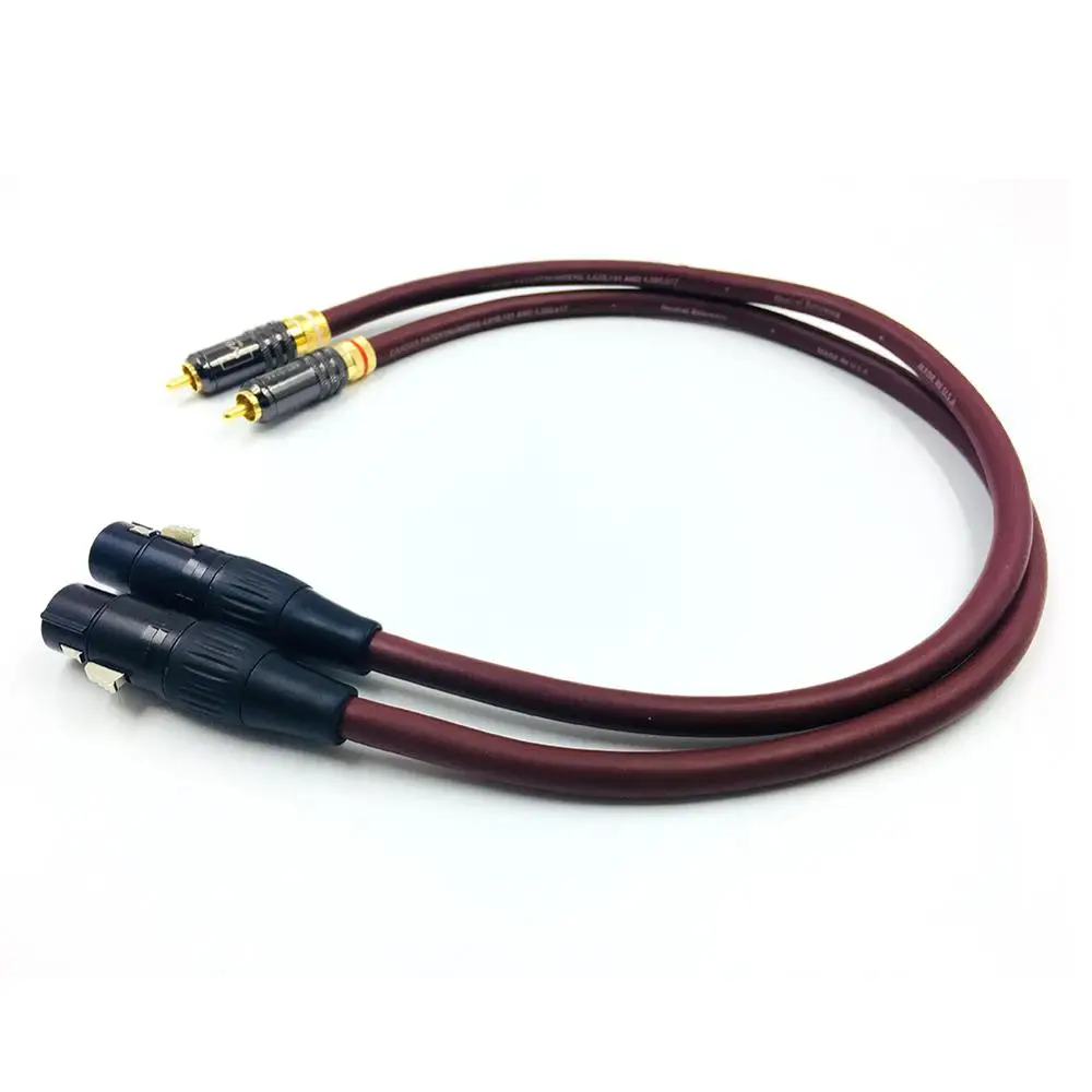 

1Pair HIFI XLR Male to Dual RCA Male Plug Audio Signal Patch Cable 3 Pin 2 XLR Male to 2 XLR Female Audio Cable