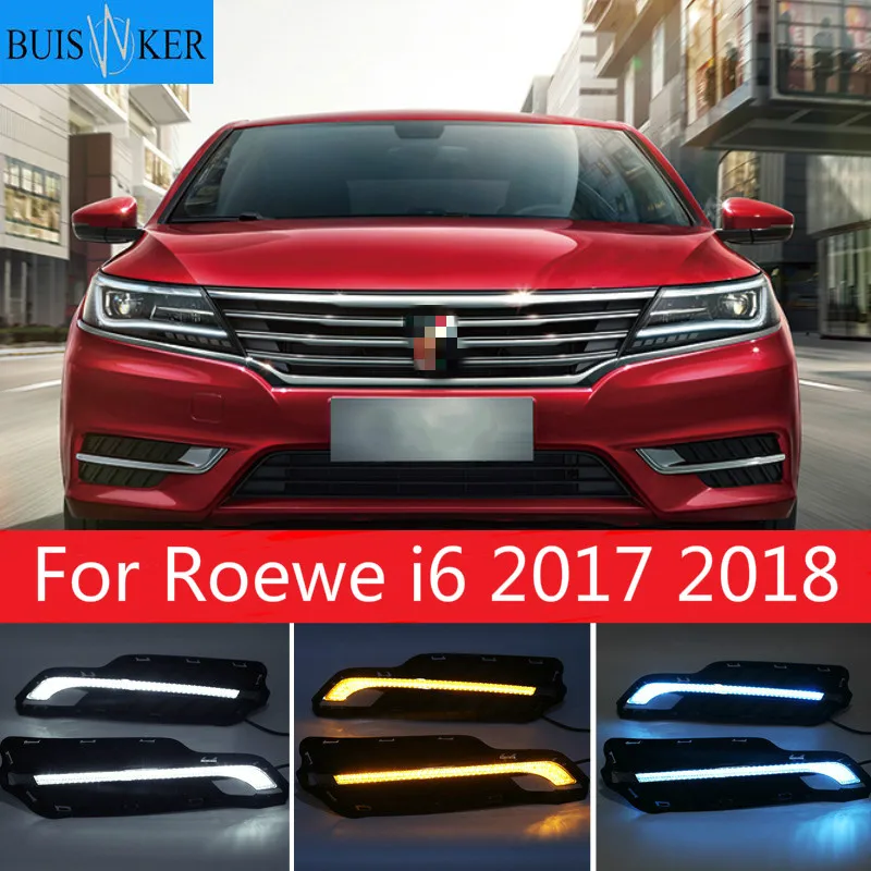 

LED DRL Fog lamp driving lights with Yellow Turn Signal Function For Roewe i6 2017 2018 Daytime running lights