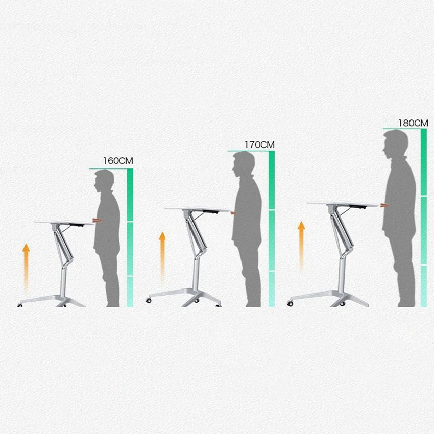 Table d'ordinateur pliante réglable mobile, pied en aluminium, colonne montante en alliage d'aluminium, planche NW, bureau d'ordinateur portable pliant multifonctionnel, ZL010