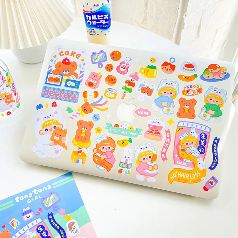 Cute Candy Girl Bear Ins Style Stickers Decoration Scrapbooking Diary Album Mobile Phone Journal Collage Kawaii Stationery Stick