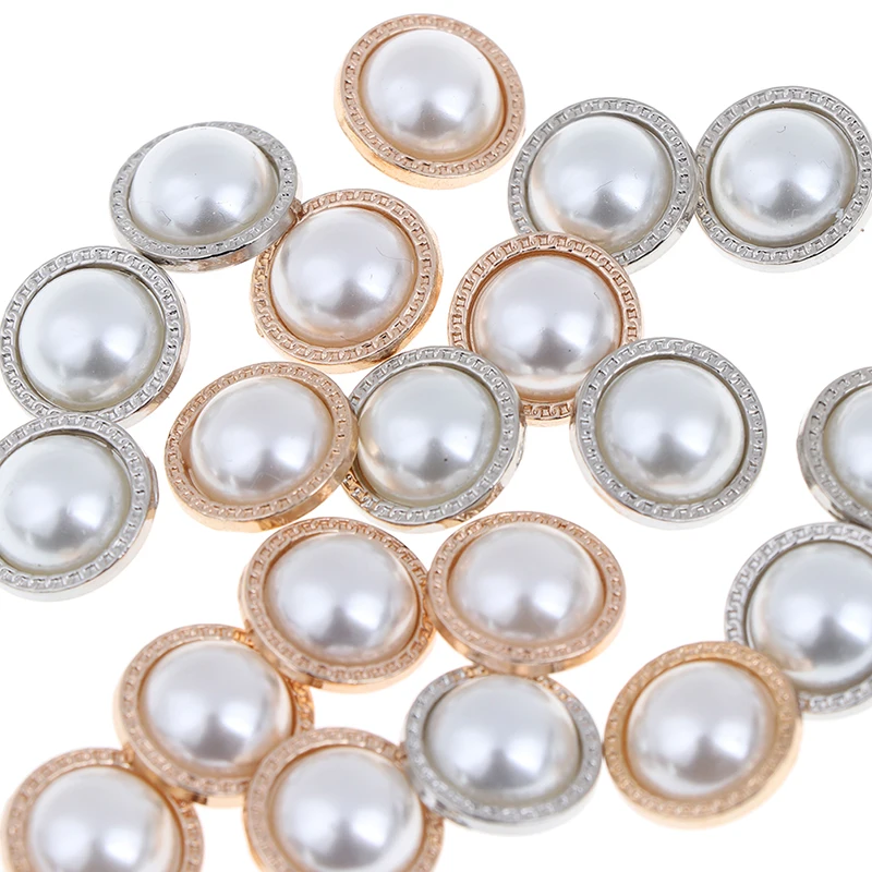 10Pcs Ivory Color Pearl Buttons Shank Plastic Back Clothing Accessories Fit Sewing Scrapbooking Garment DIY Decoration