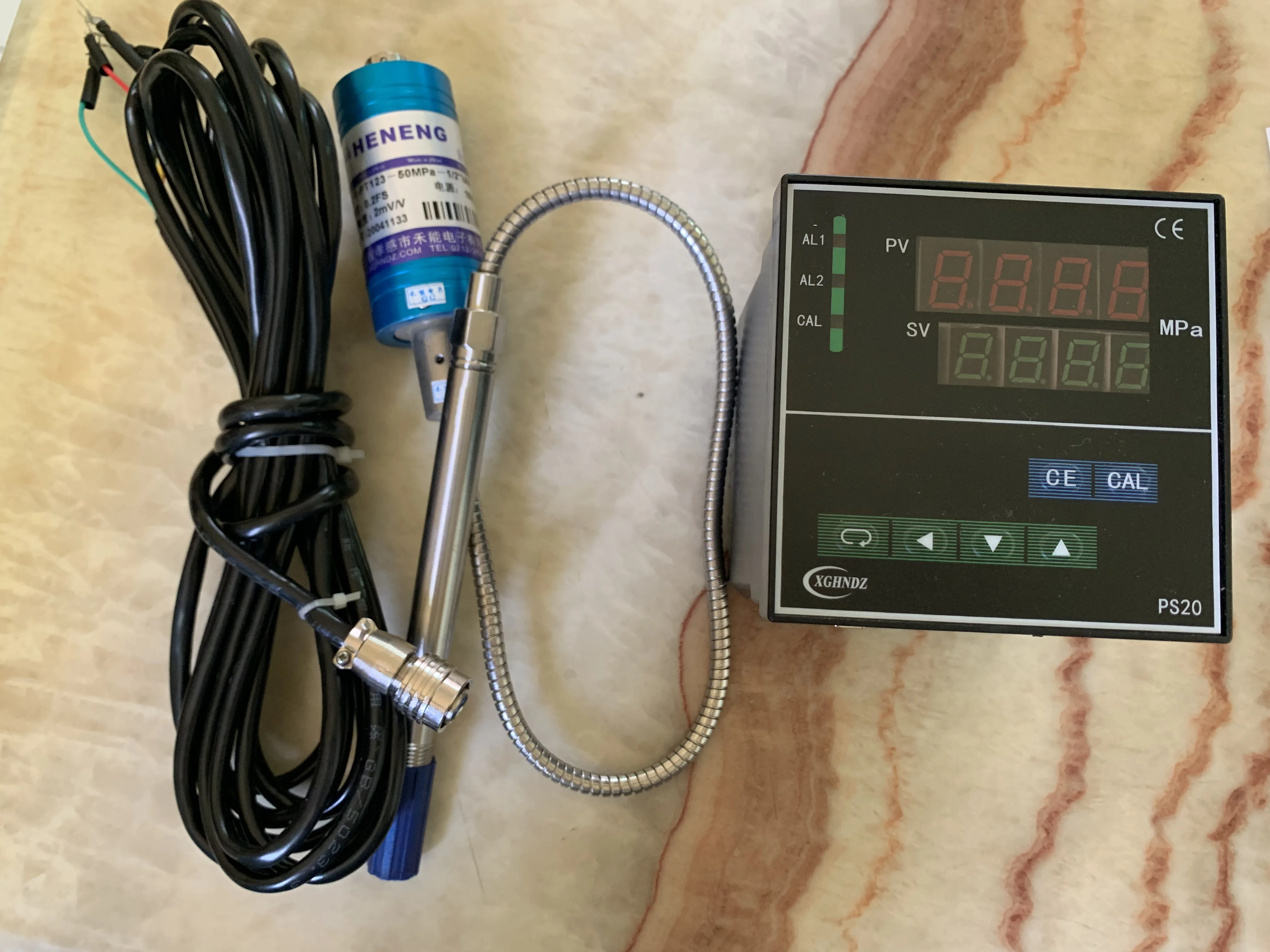 Sensor de Pressão de Alta Temperatura com Manômetro Precisão 0.5fs Output 2mv v Supply 10vdc Pt123 50mpa Unit Mais Ps20