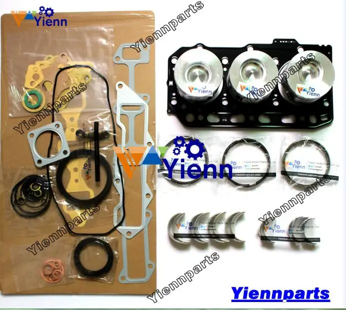 3TN78L-DKA 3TN78 Overhaul Rebuild Kit For Yanmar engine PC28UU-1 JD25 John Deere Excavator WA20 Wheel Loader Piston Ring Bearing