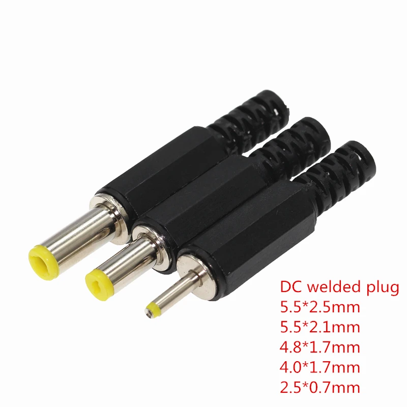10 sztuk DC Power wtyk męski Adapter męski 5.5x2.1mm 5.5x2.5mm 3.5x1.0mm 3.5x1.3mm 6.3x3.0mm 3.5x1.1mm
