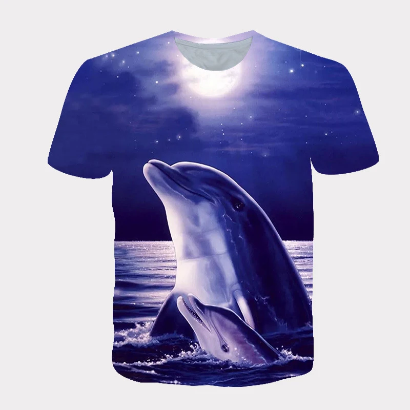 Kawaii Dolphins 3D Print Kids T Shirt Summer Fashion Casual Cartoons T-shirt Boy Girl Unisex Children's clothing Tshirt Tops