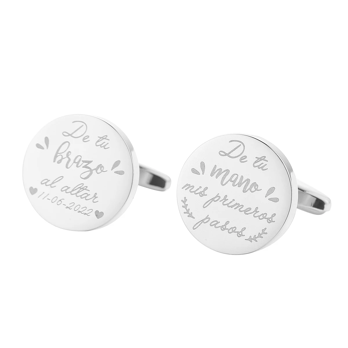 Personalized Custom Mens Shirt Cufflinks For Father Wedding Gift Customized Cuff Buttons Male Jewelry Sliver Suit Cufflink