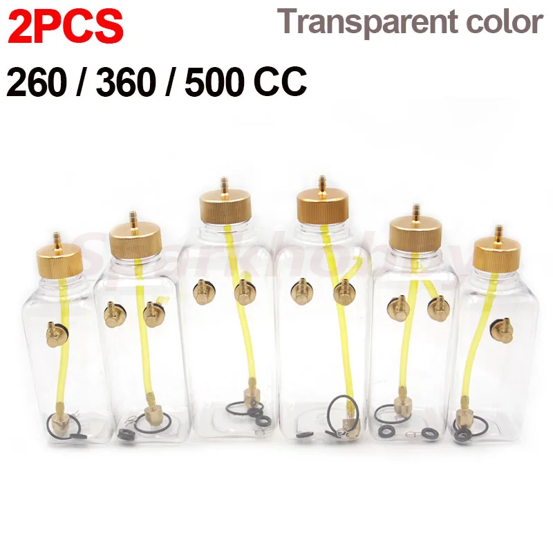 2PCS High Quality Transparent RC Plastic Fuel Oil Tank 260CC 360CC 500CC CNC Aluminum alloy Cover Be Applicable to airplane