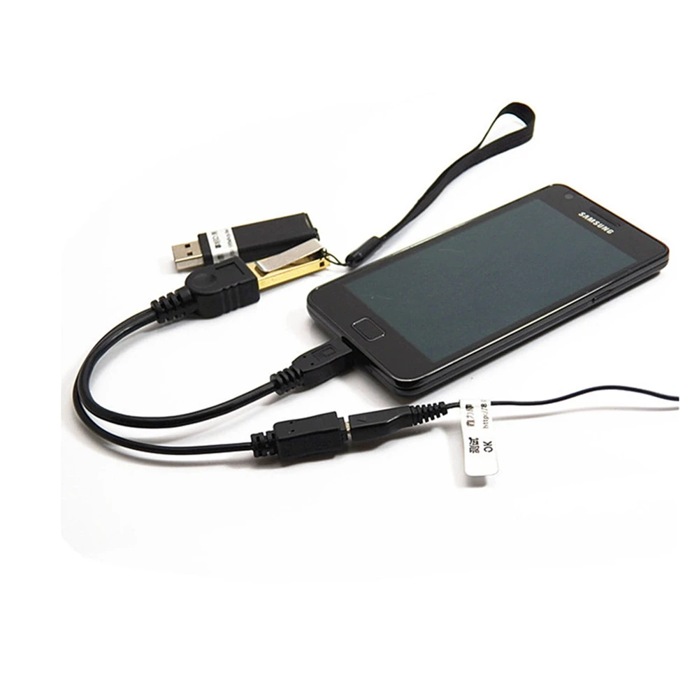 

2 в 1 OTG Micro USB Host Power Y-разветвитель USB-адаптер к Micro 5-контактный кабель «папа-мама»